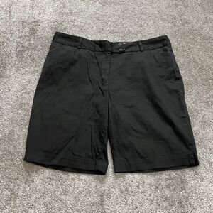 George Chino shorts Womens 16 Black London Fit Cotton solid Bermuda Casual 9" In